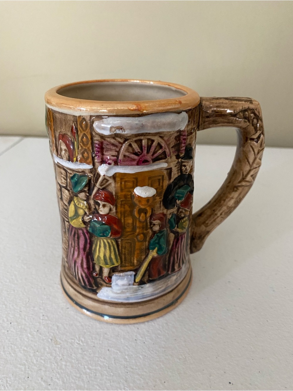Collectible Ceramic Holiday Scene Beer Stein Mug